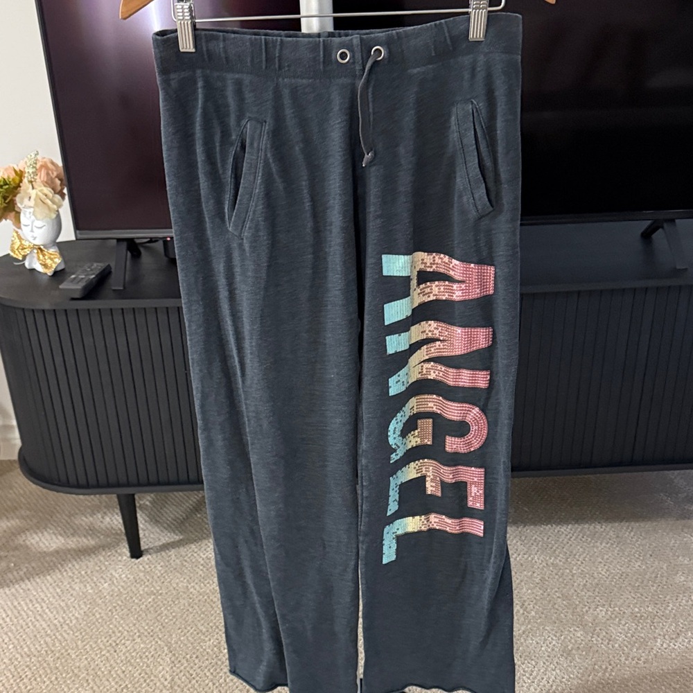 Angel Men's Charcoal Joggers with Multicolor Logo